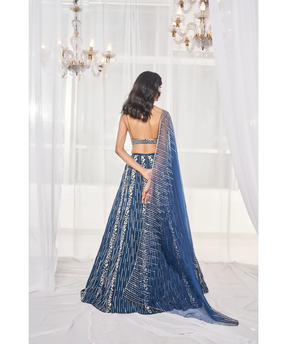 DISHA MUCHHALA- Teal Blue Bridal Set
