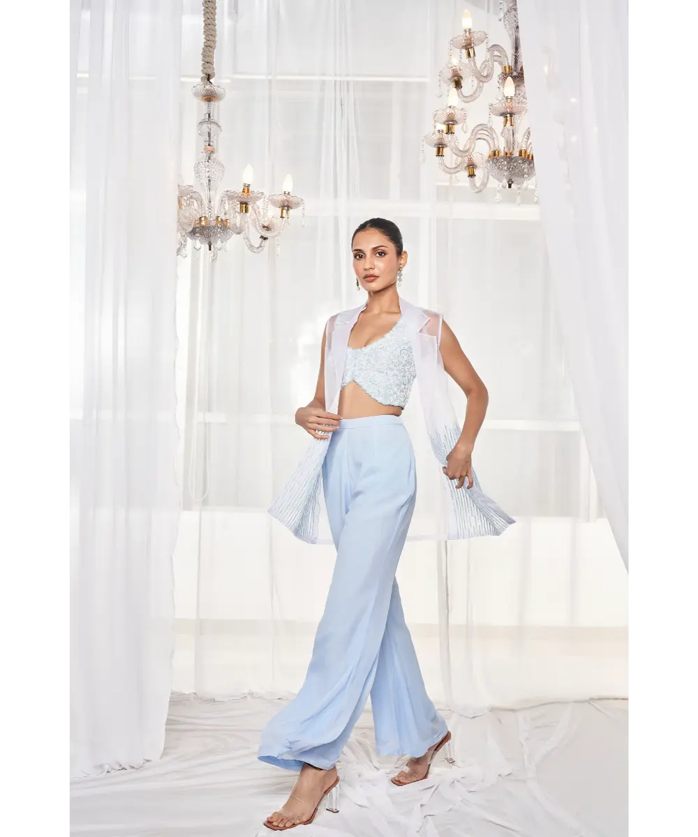 DISHA MUCHHALA- Powder Blue Pant Set