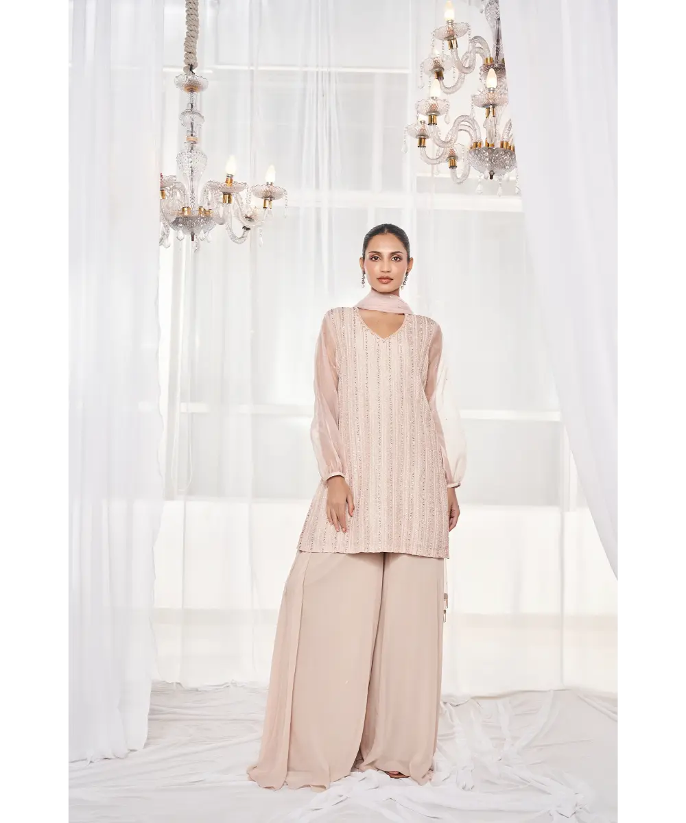 DISHA MUCHHALA- Dusty Beige Pant Set