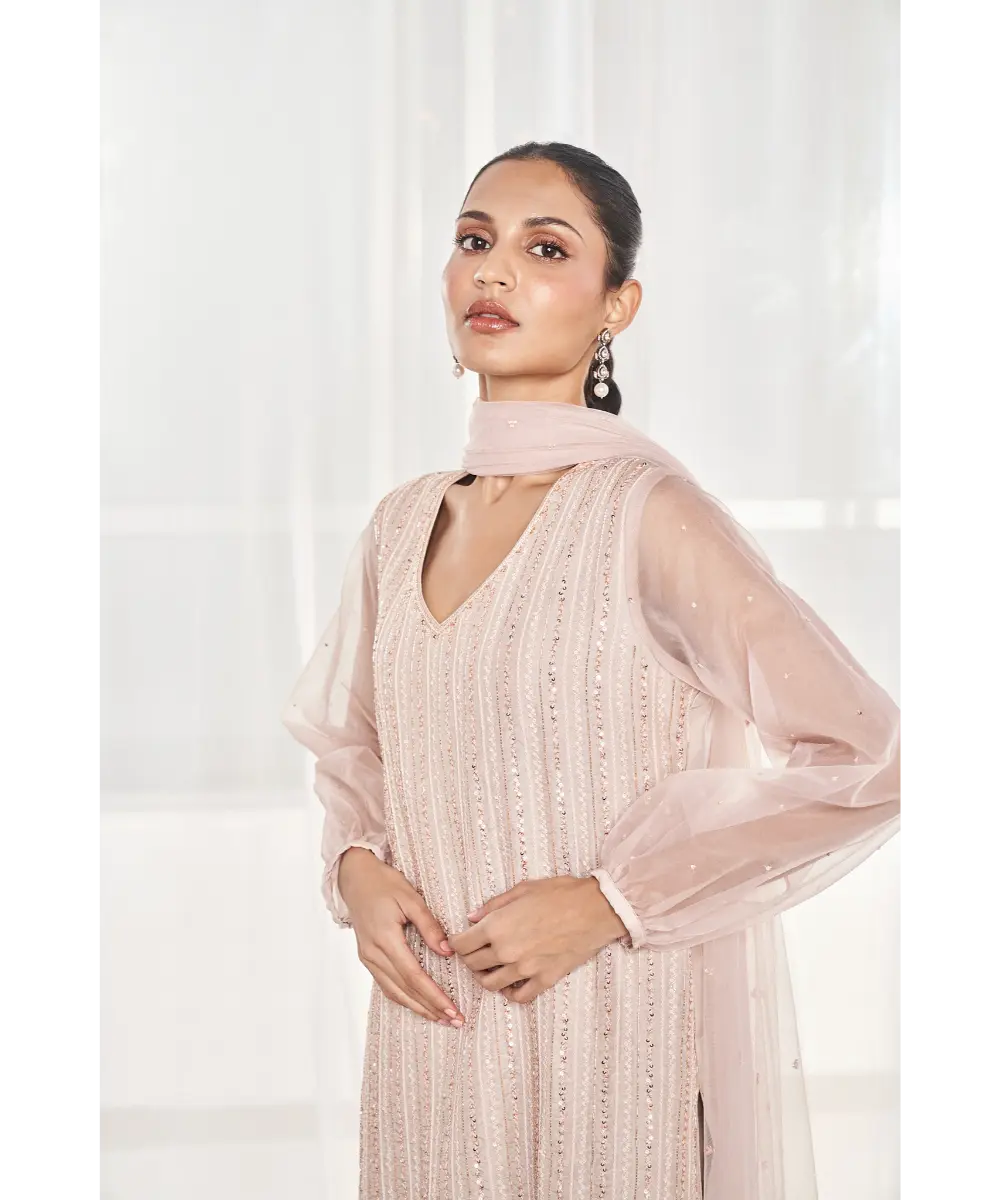 DISHA MUCHHALA- Dusty Beige Pant Set