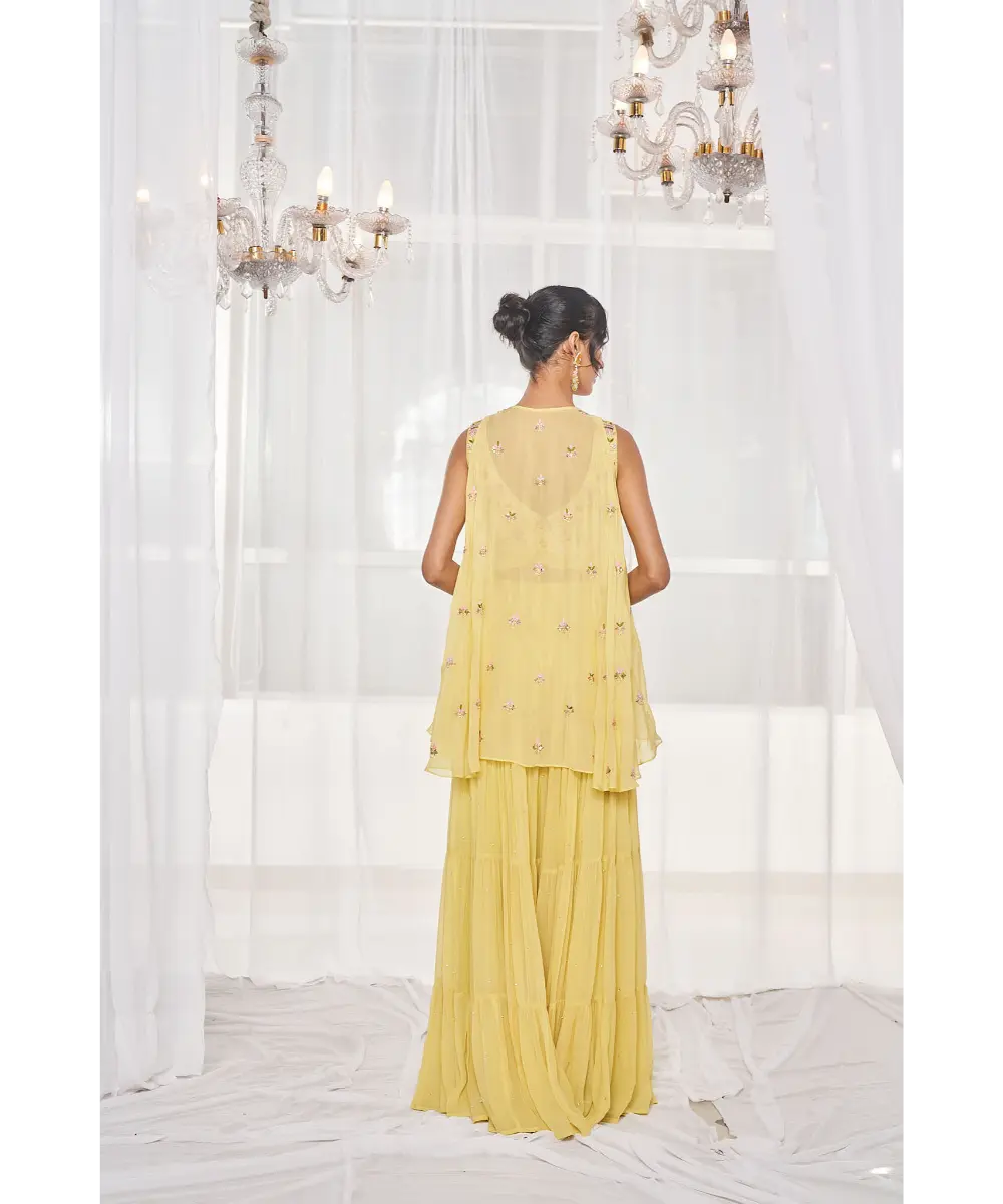 DISHA MUCHHALA- Lime Green Sharara Set