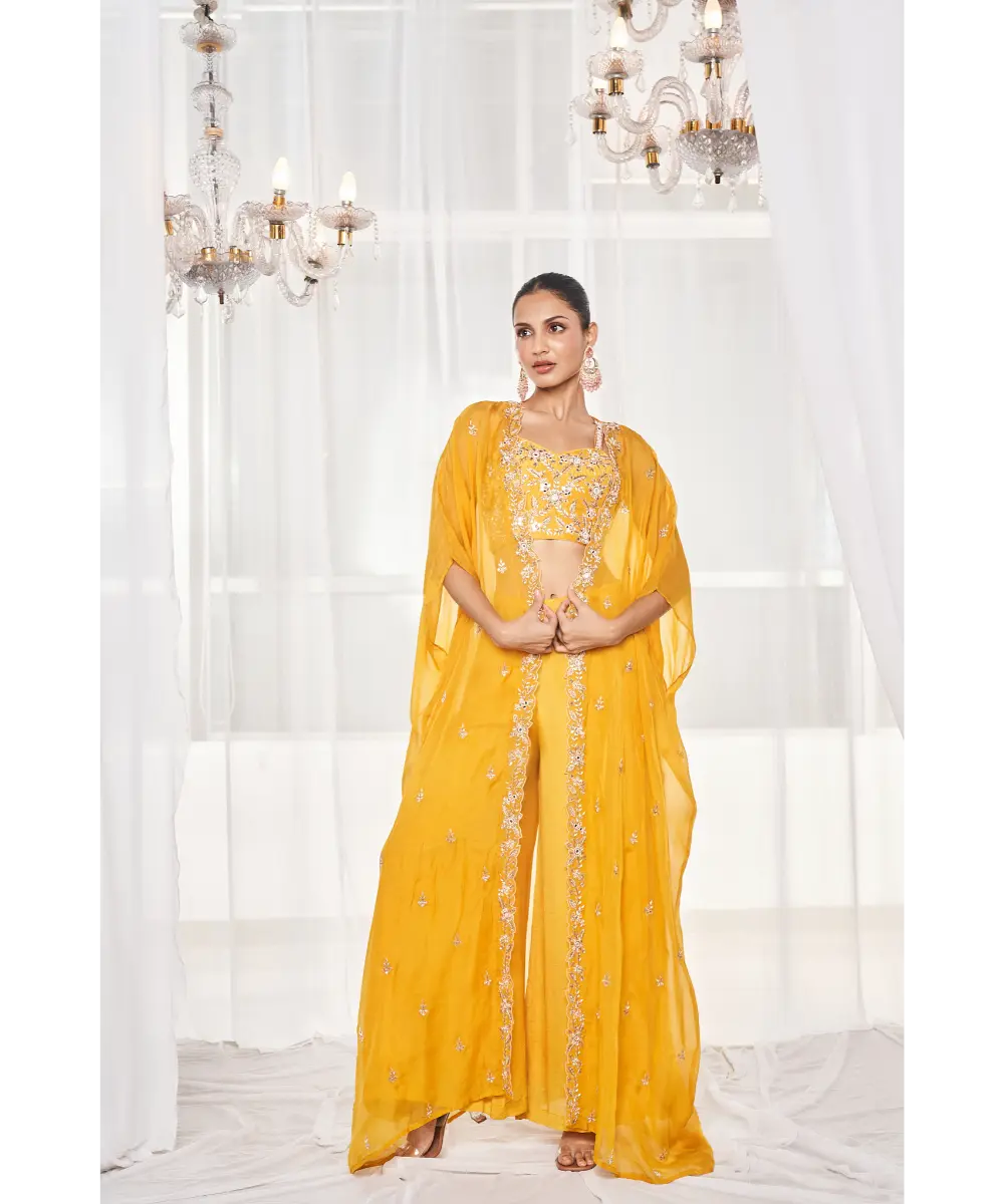 DISHA MUCHHALA- Mustard Pant Set