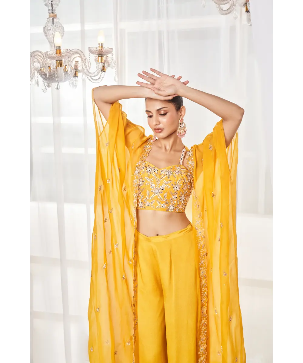 DISHA MUCHHALA- Mustard Pant Set