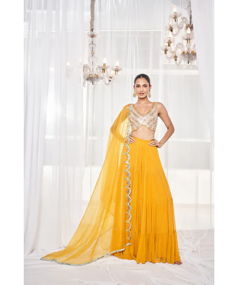 DISHA MUCHHALA- Mustard Sharara Set