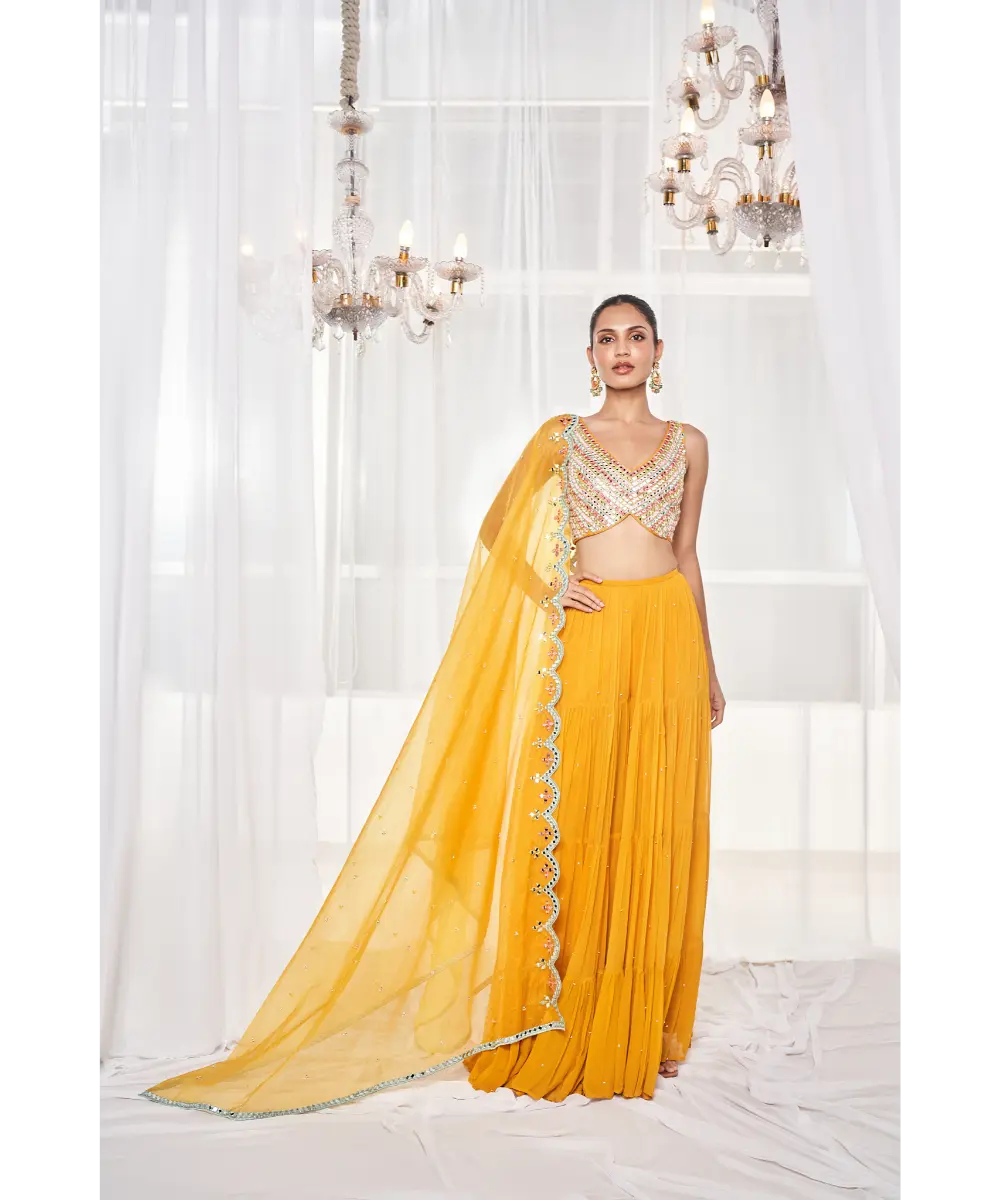 DISHA MUCHHALA- Mustard Sharara Set