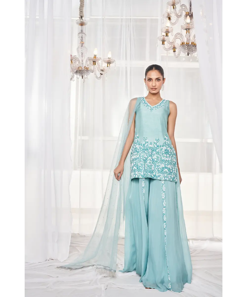 DISHA MUCHHALA- Candy Blue Pant Set