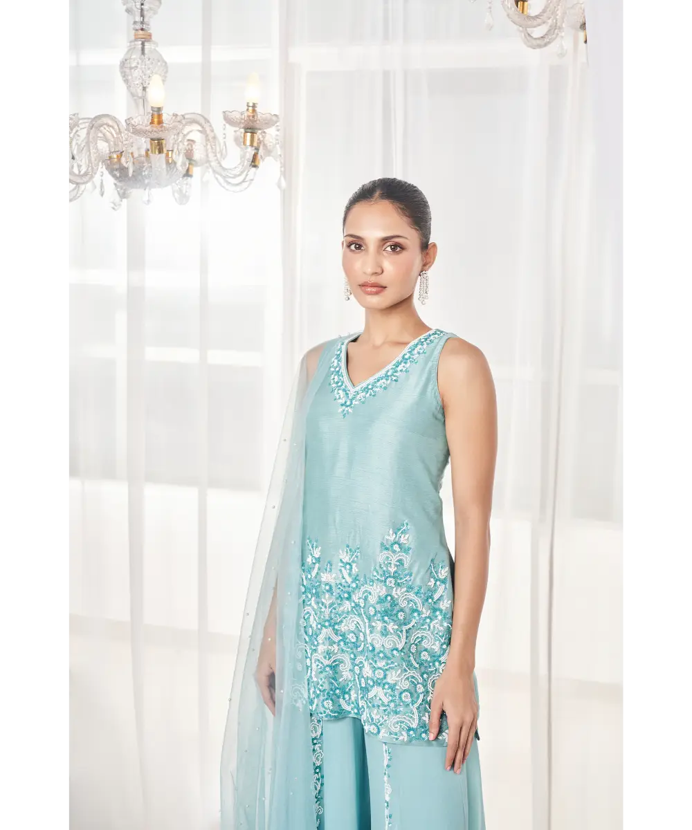 DISHA MUCHHALA- Candy Blue Pant Set