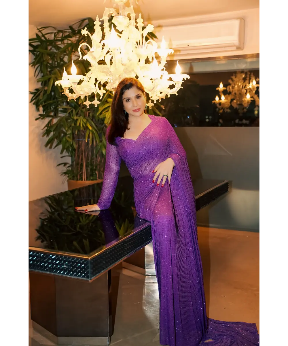 ITRH - Amethyst sparkle symphony saree set