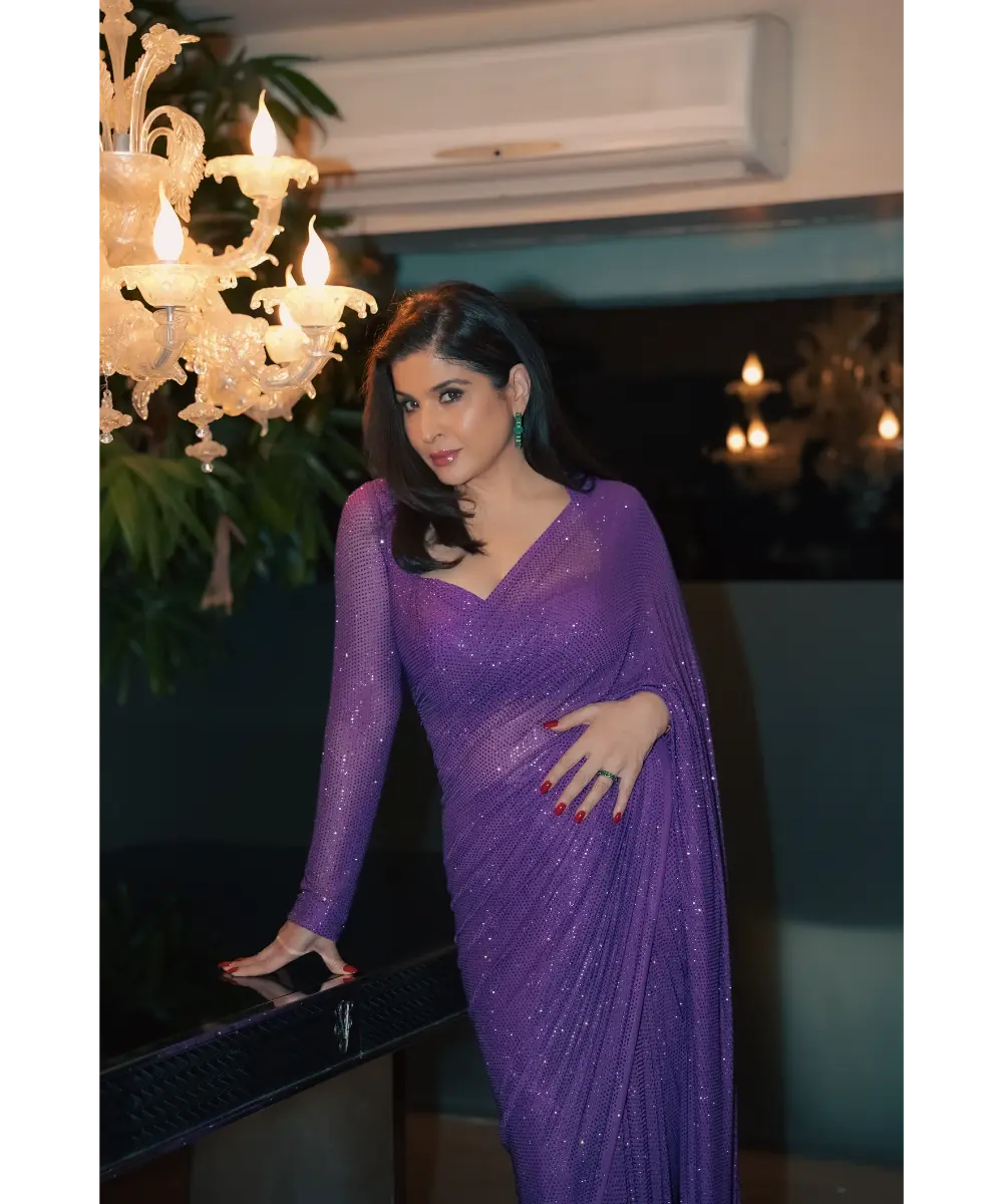 ITRH - Amethyst sparkle symphony saree set