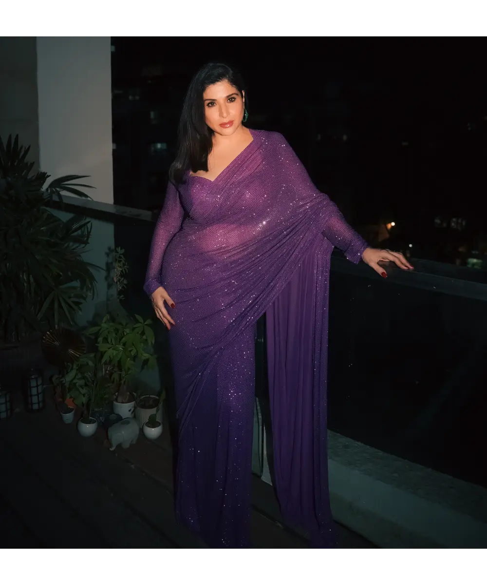 ITRH - Amethyst sparkle symphony saree set
