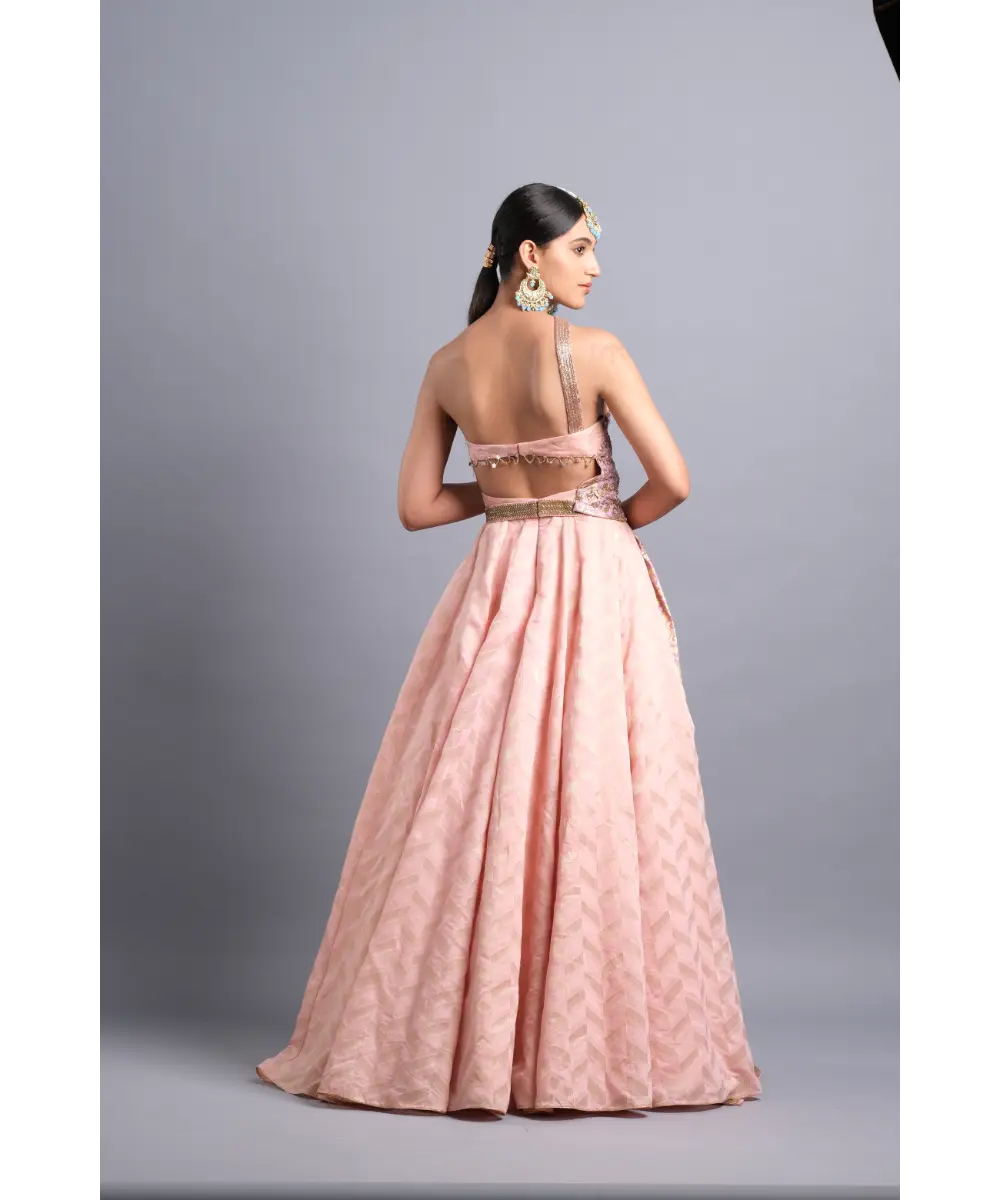 Aastha Sood - One shoulder Chanderi Gown