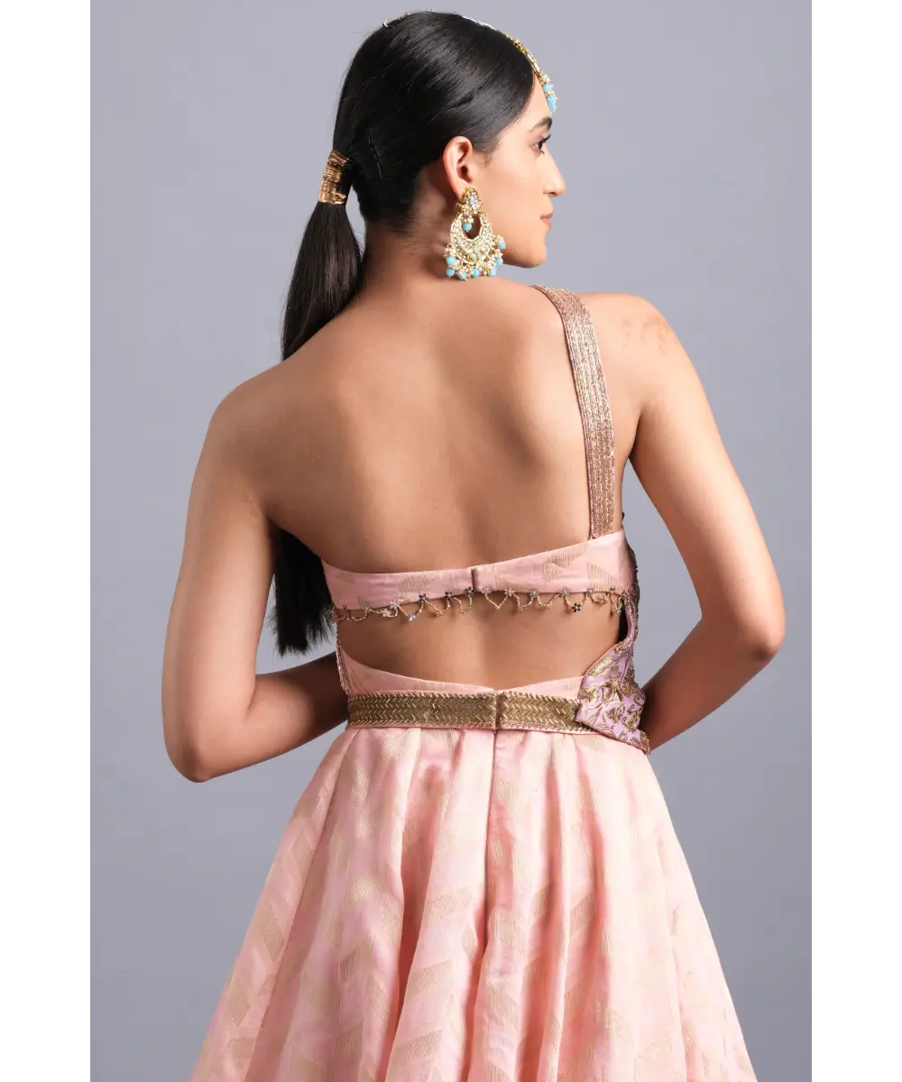 Aastha Sood - One shoulder Chanderi Gown