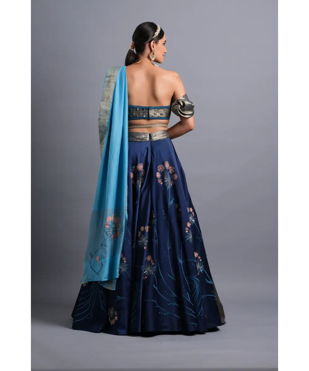 Royal blue Lehenga Enhanced