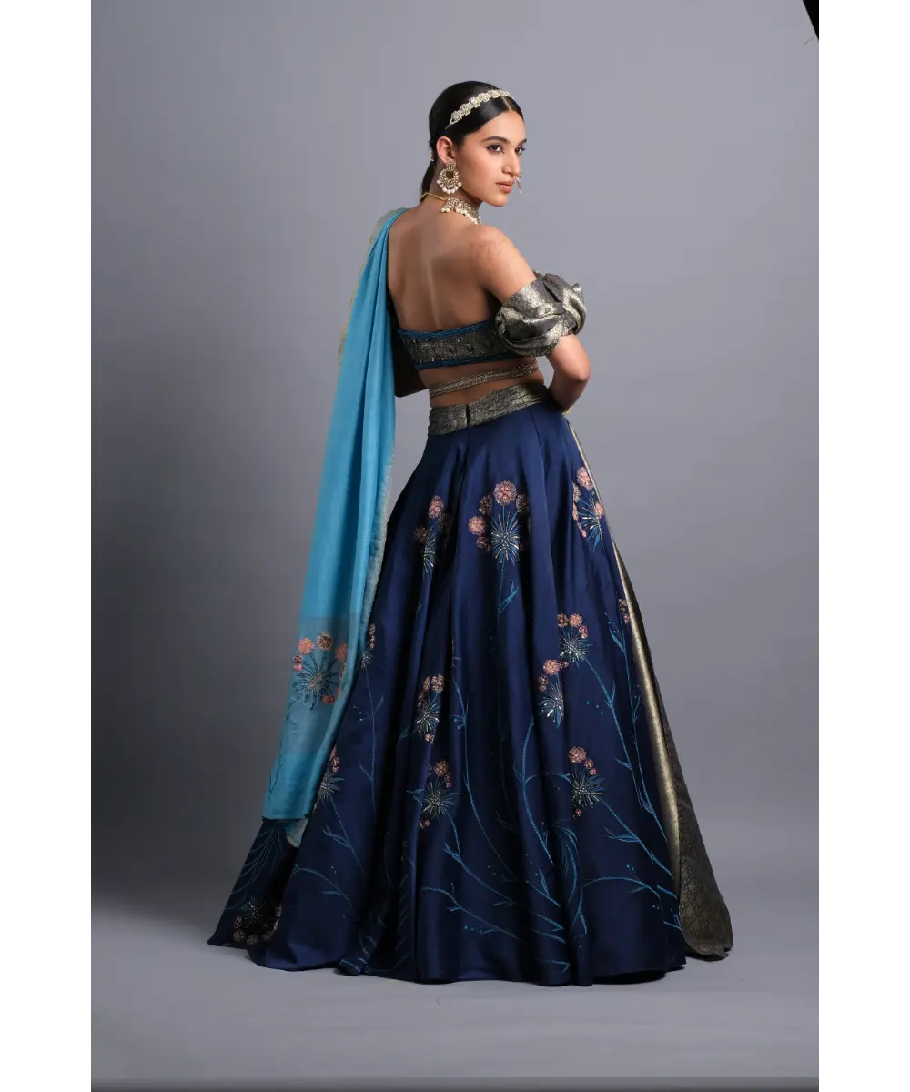Royal blue Lehenga Enhanced