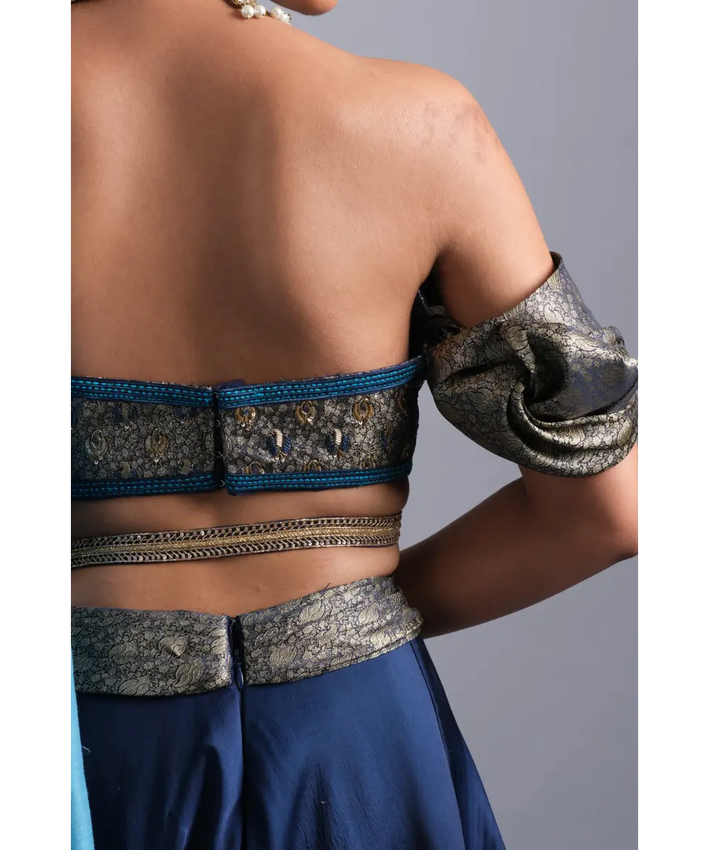 Royal blue Lehenga Enhanced