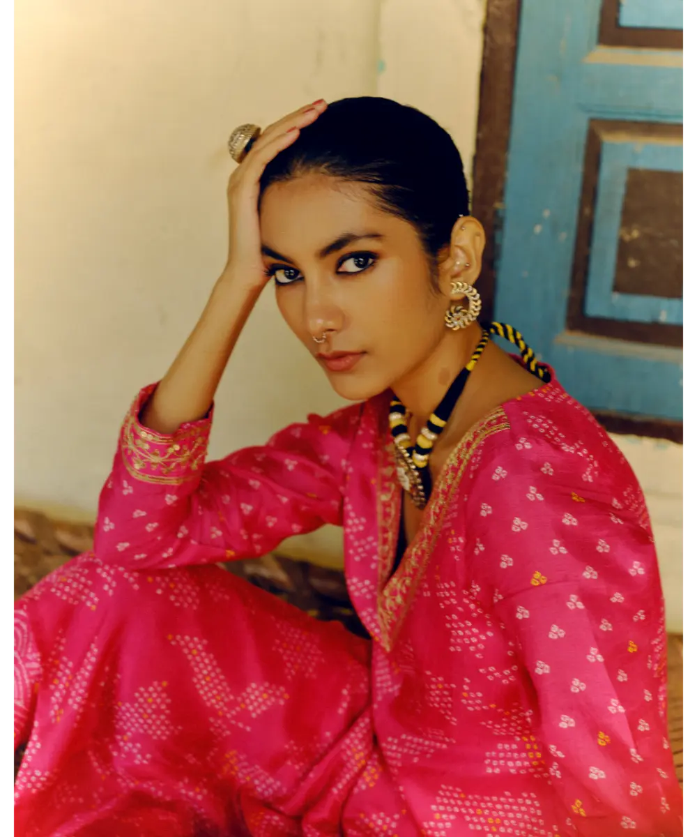 DRISHTI AND ZAHABIA - Rani Pink Tunic Set