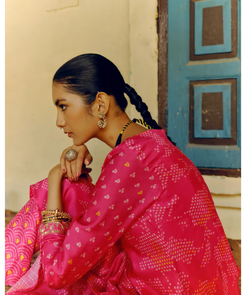 DRISHTI AND ZAHABIA - Rani Pink Tunic Set