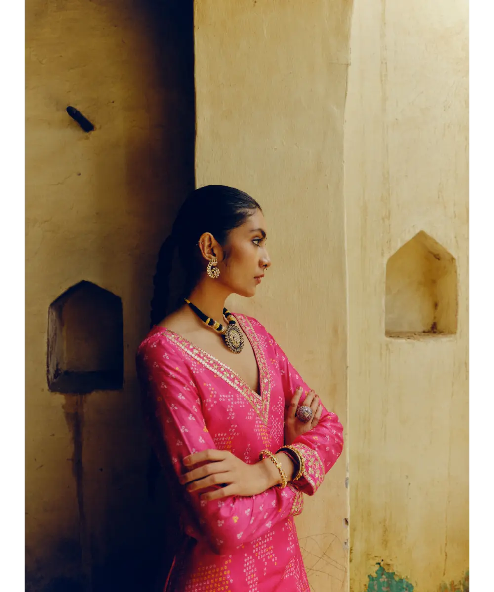 DRISHTI AND ZAHABIA - Rani Pink Tunic Set