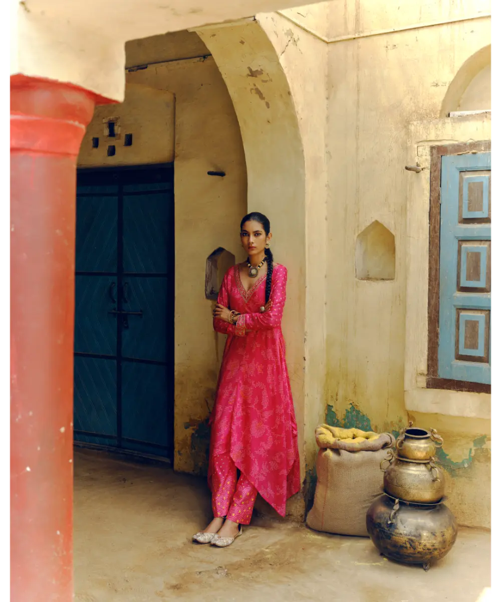 DRISHTI AND ZAHABIA - Rani Pink Tunic Set