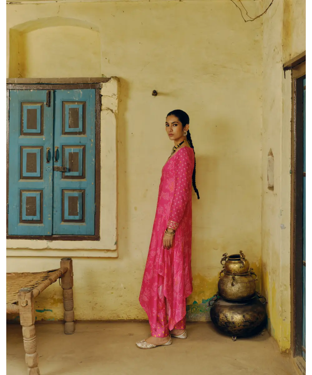 DRISHTI AND ZAHABIA - Rani Pink Tunic Set