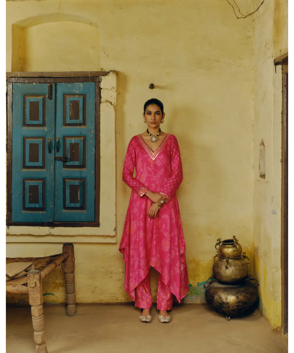 DRISHTI AND ZAHABIA - Rani Pink Tunic Set