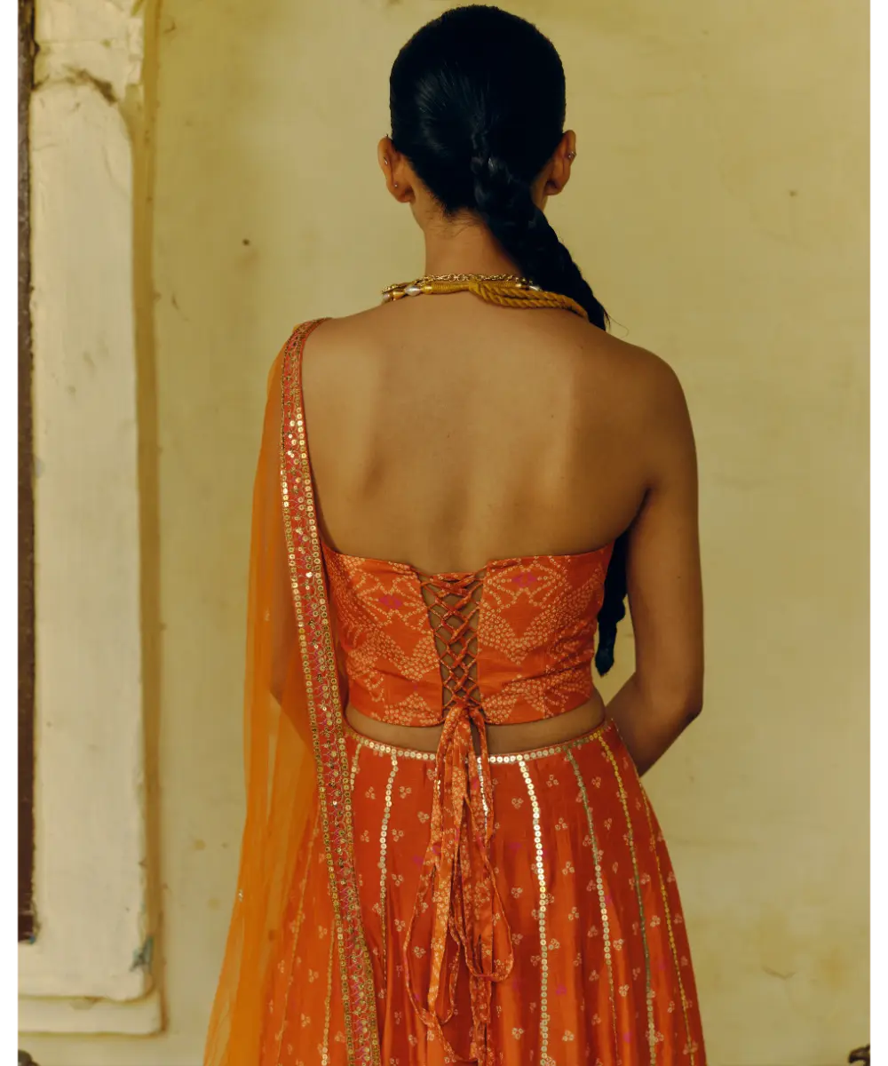 DRISHTI AND ZAHABIA - Rust Lehenga Set