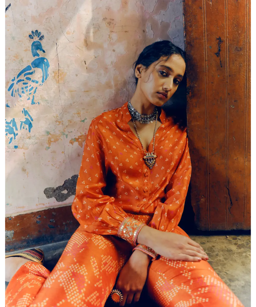 DRISHTI AND ZAHABIA - Rust Shirt & Pants