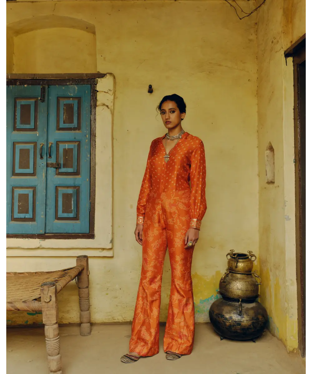 DRISHTI AND ZAHABIA - Rust Shirt & Pants