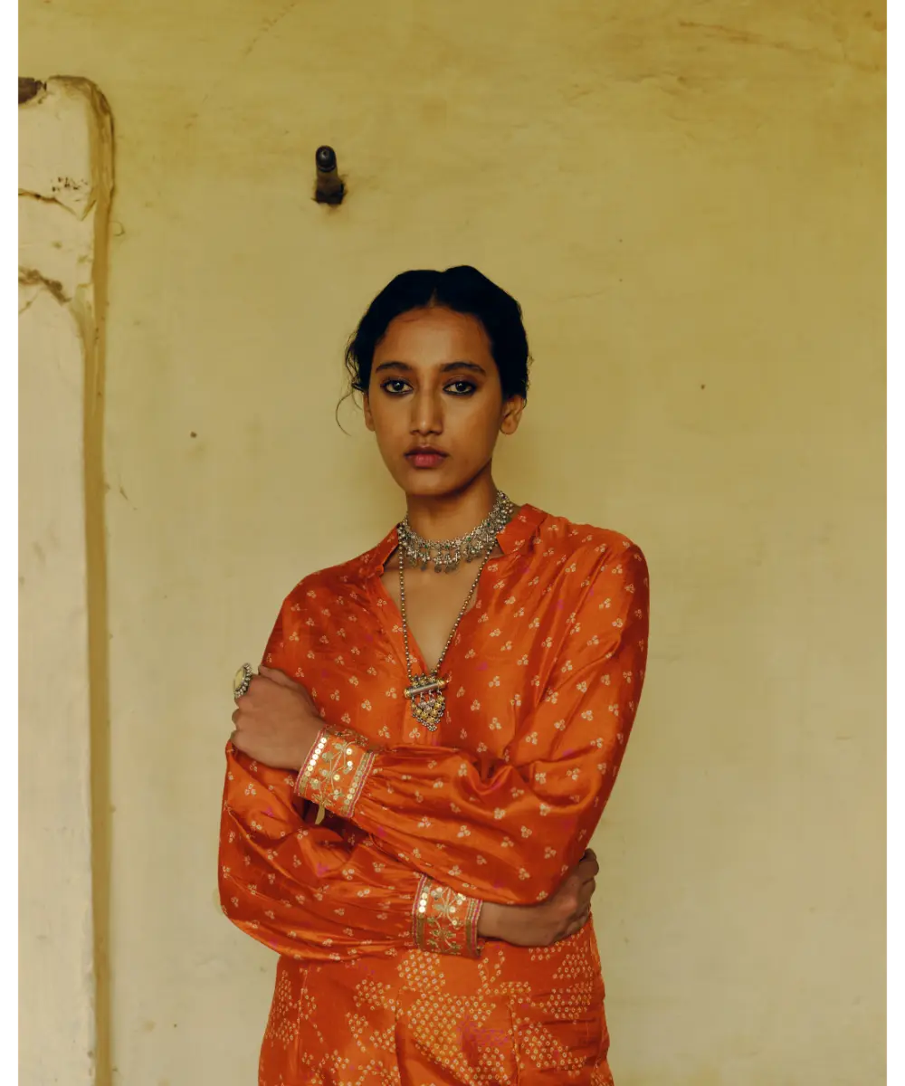DRISHTI AND ZAHABIA - Rust Shirt & Pants