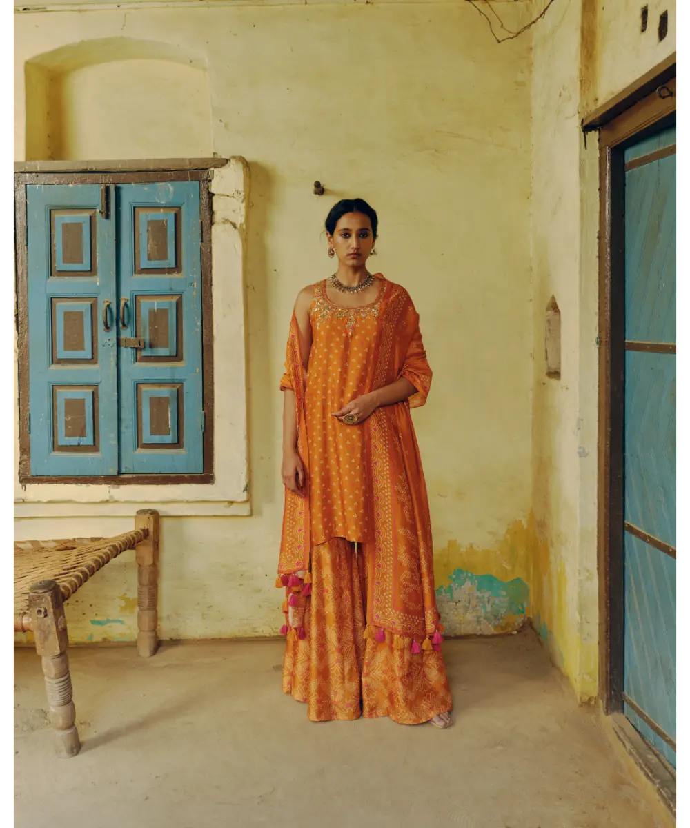 DRISHTI AND ZAHABIA - Ochre Kurta Set