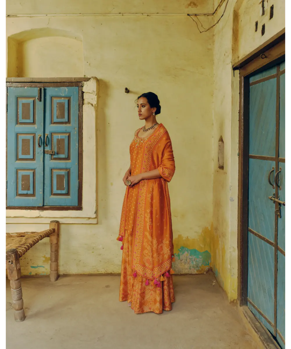 DRISHTI AND ZAHABIA - Ochre Kurta Set