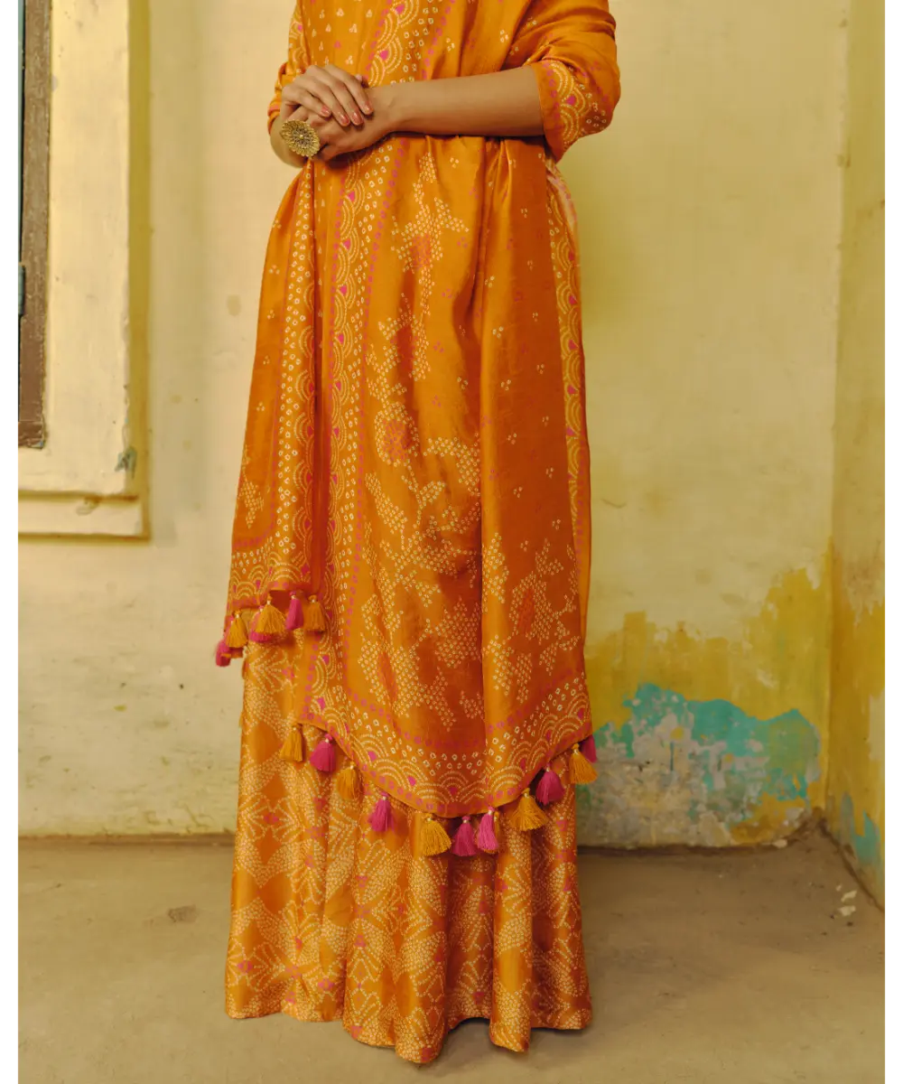 DRISHTI AND ZAHABIA - Ochre Kurta Set