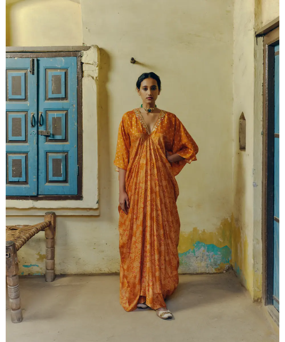 DRISHTI AND ZAHABIA - Ochre Kaftan