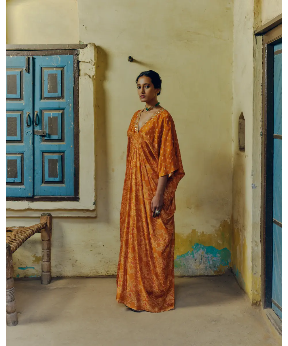 DRISHTI AND ZAHABIA - Ochre Kaftan