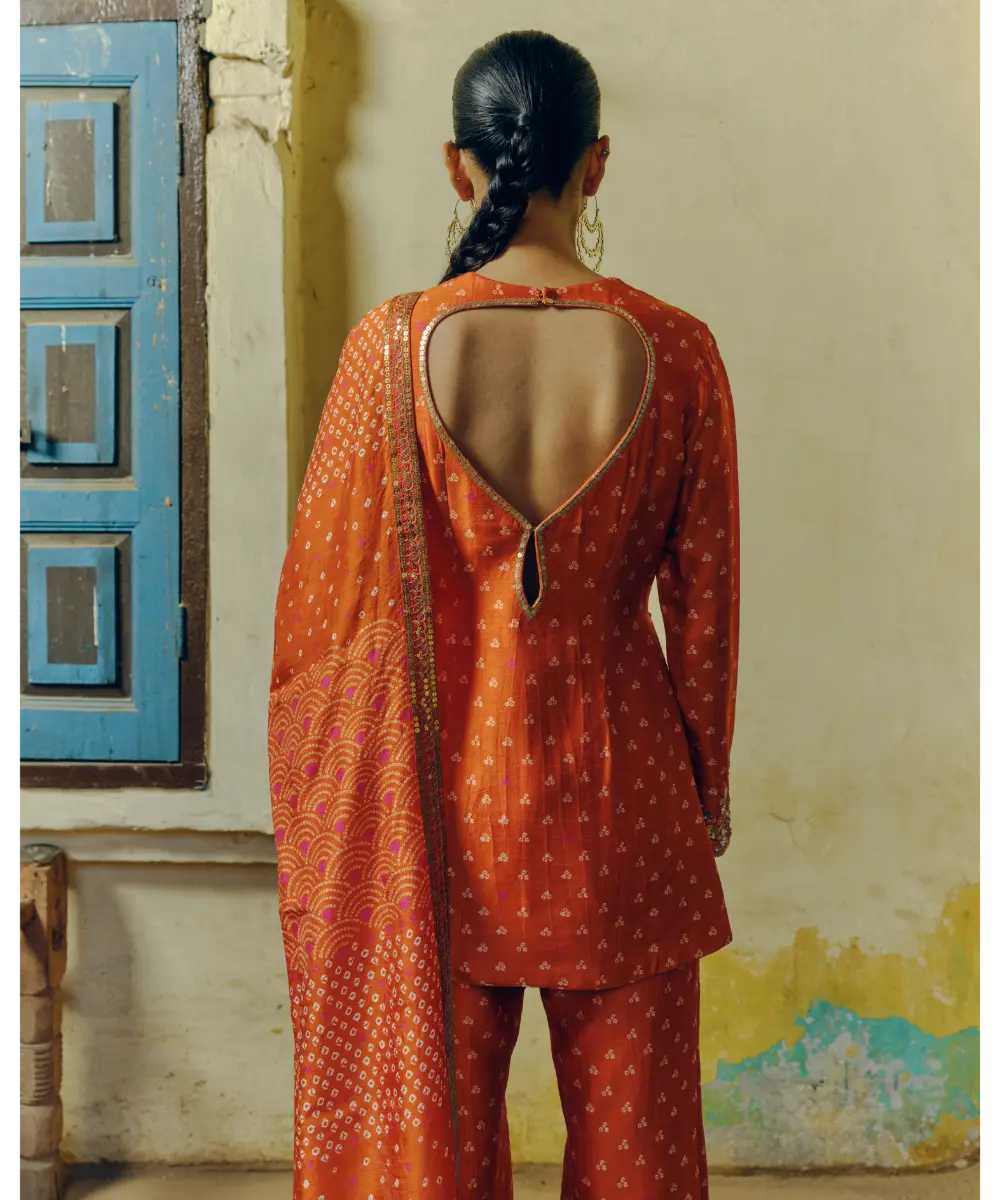 DRISHTI AND ZAHABIA - Rust Kurta Set