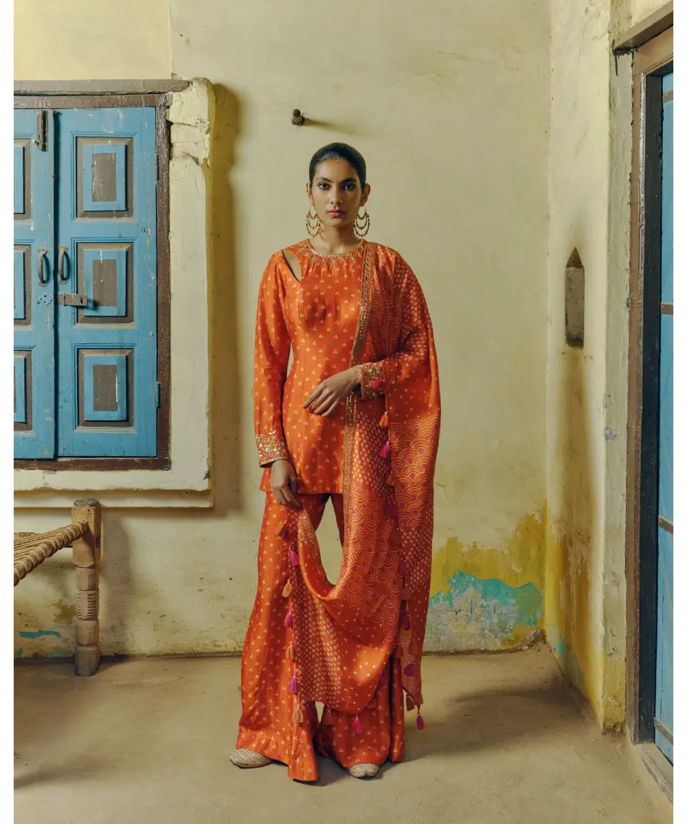 DRISHTI AND ZAHABIA - Rust Kurta Set