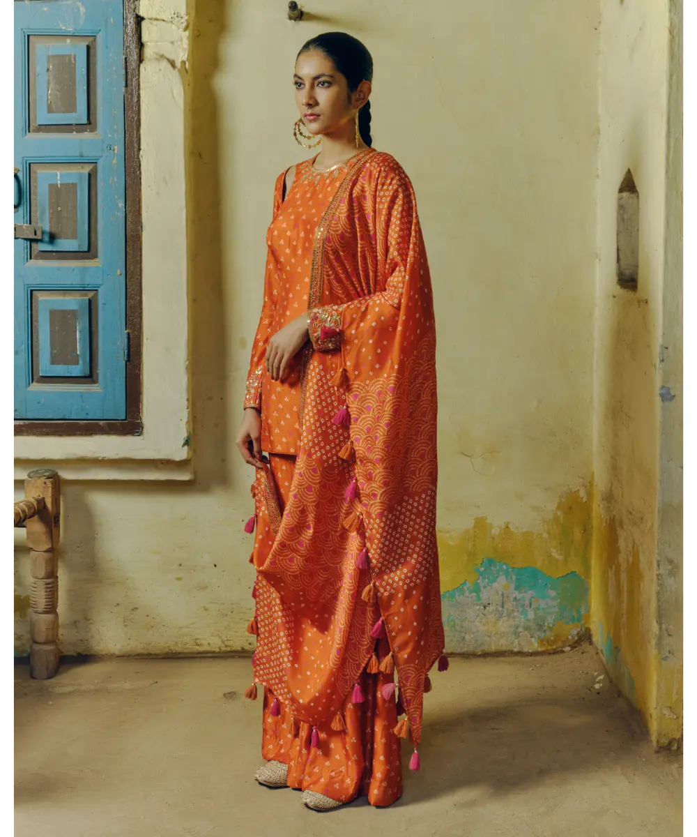 DRISHTI AND ZAHABIA - Rust Kurta Set