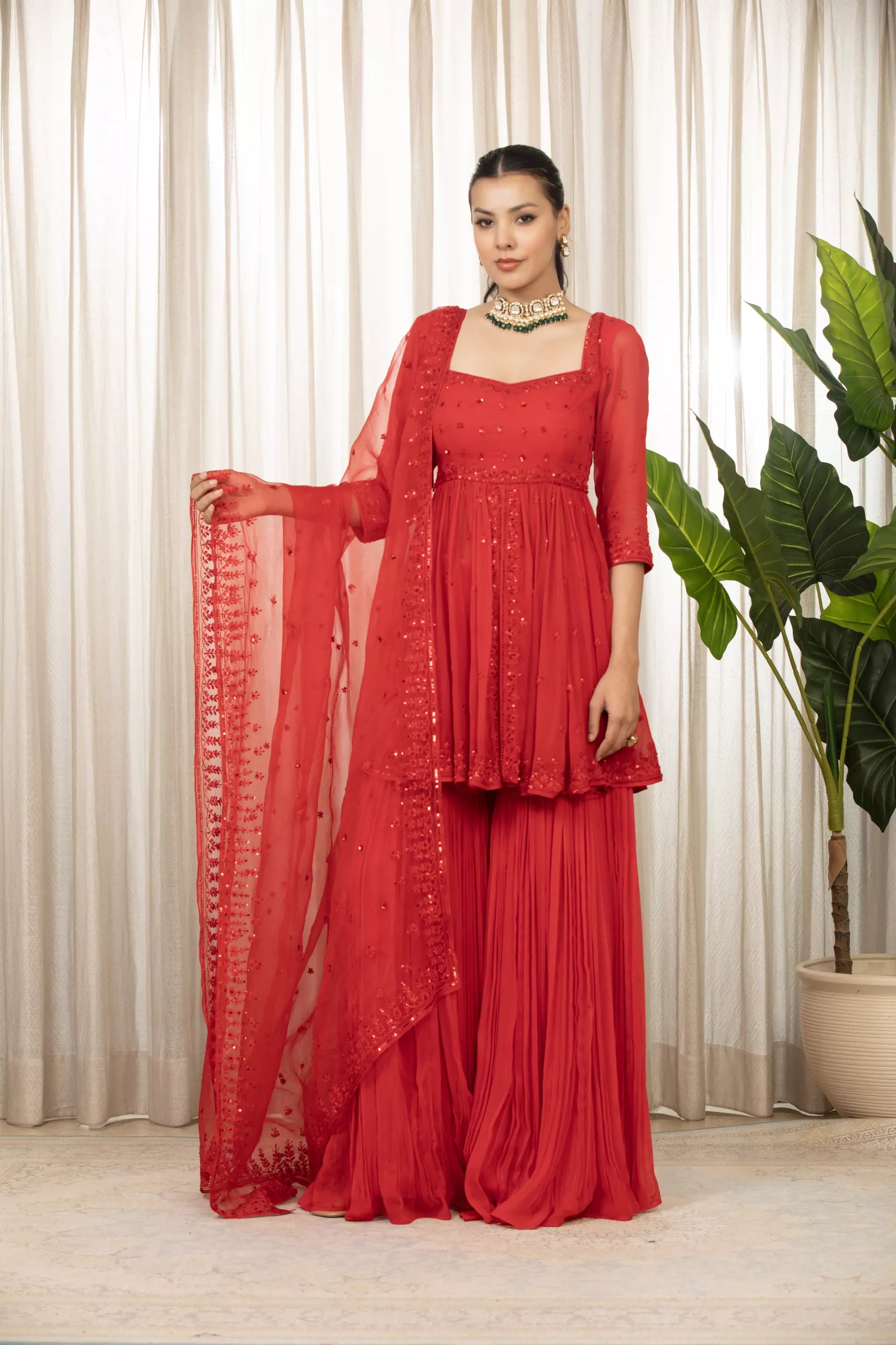 ESHA KOUL - Lal Sharara Set