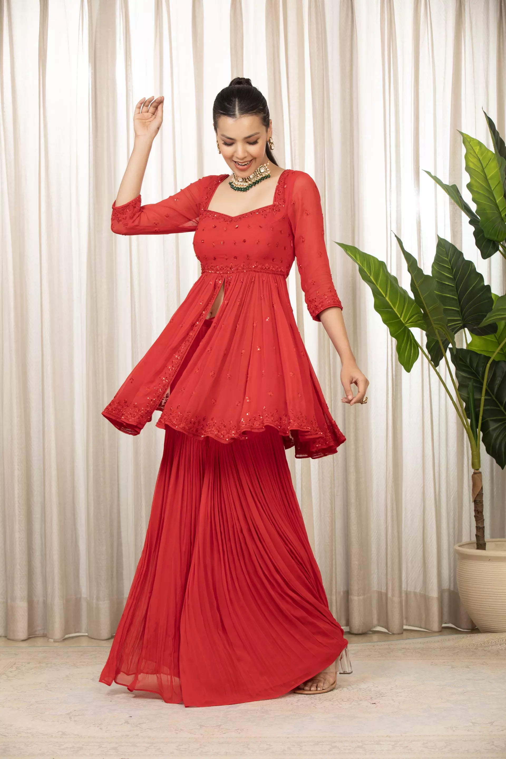 ESHA KOUL - Lal Sharara Set