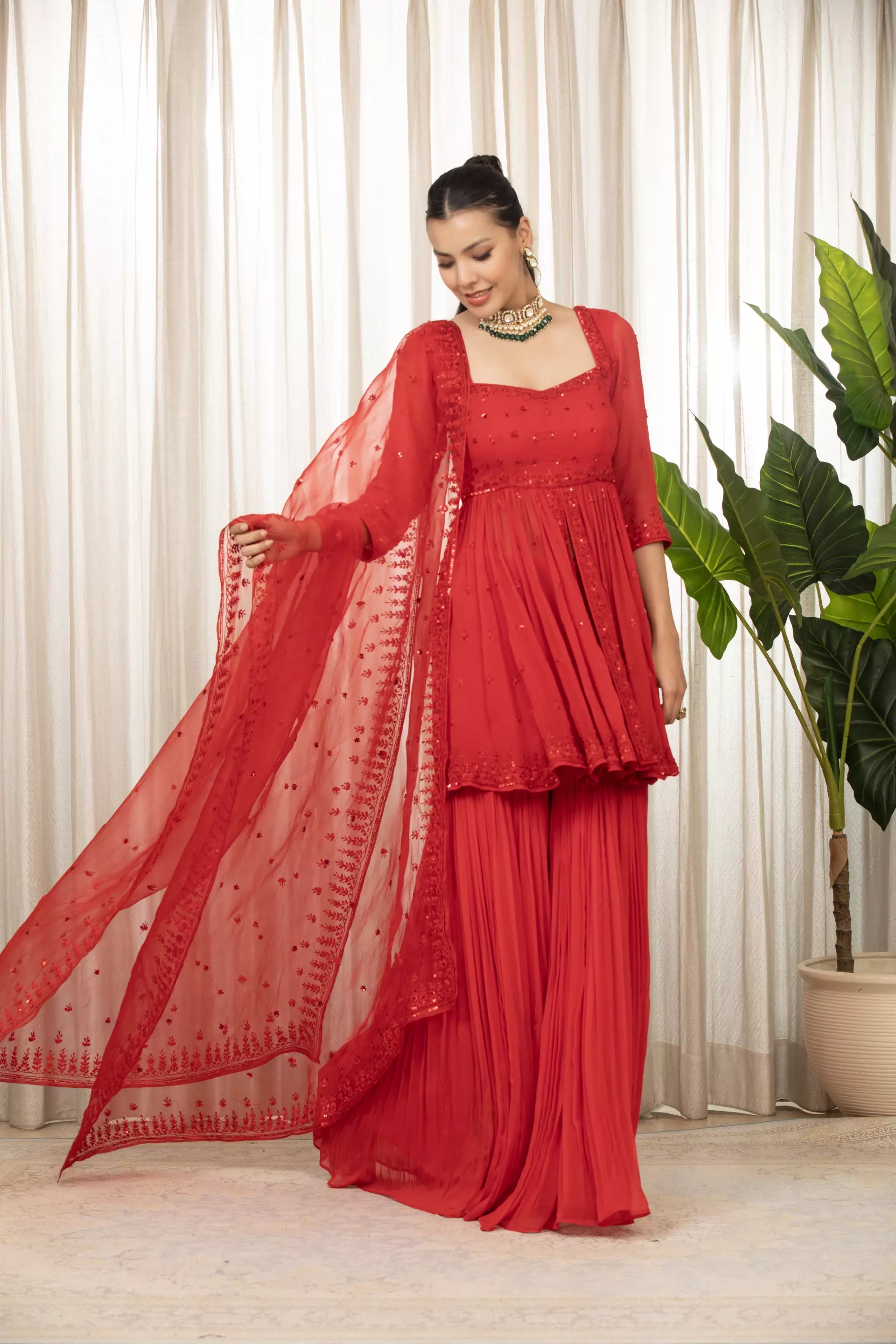 ESHA KOUL - Lal Sharara Set