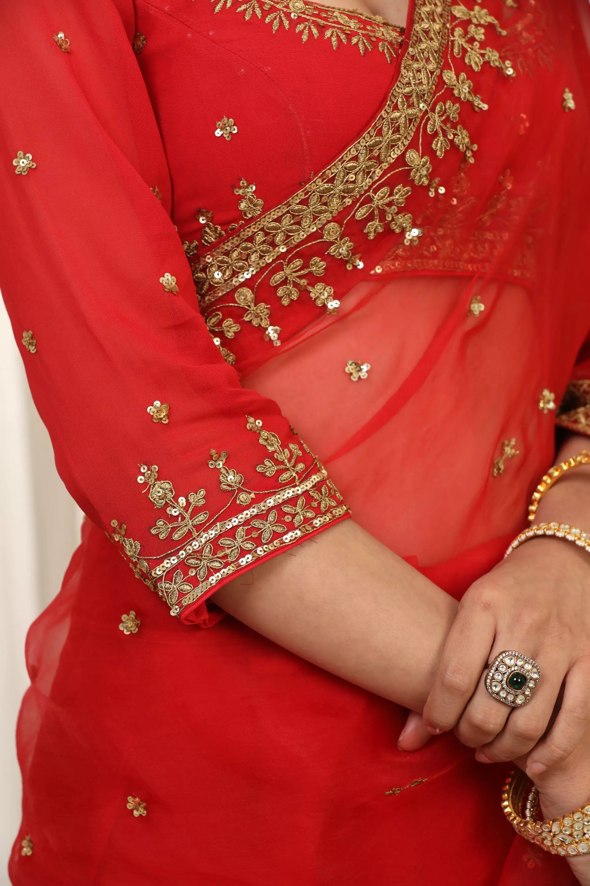 ESHA KOUL - Laal Andaaz Saree Set