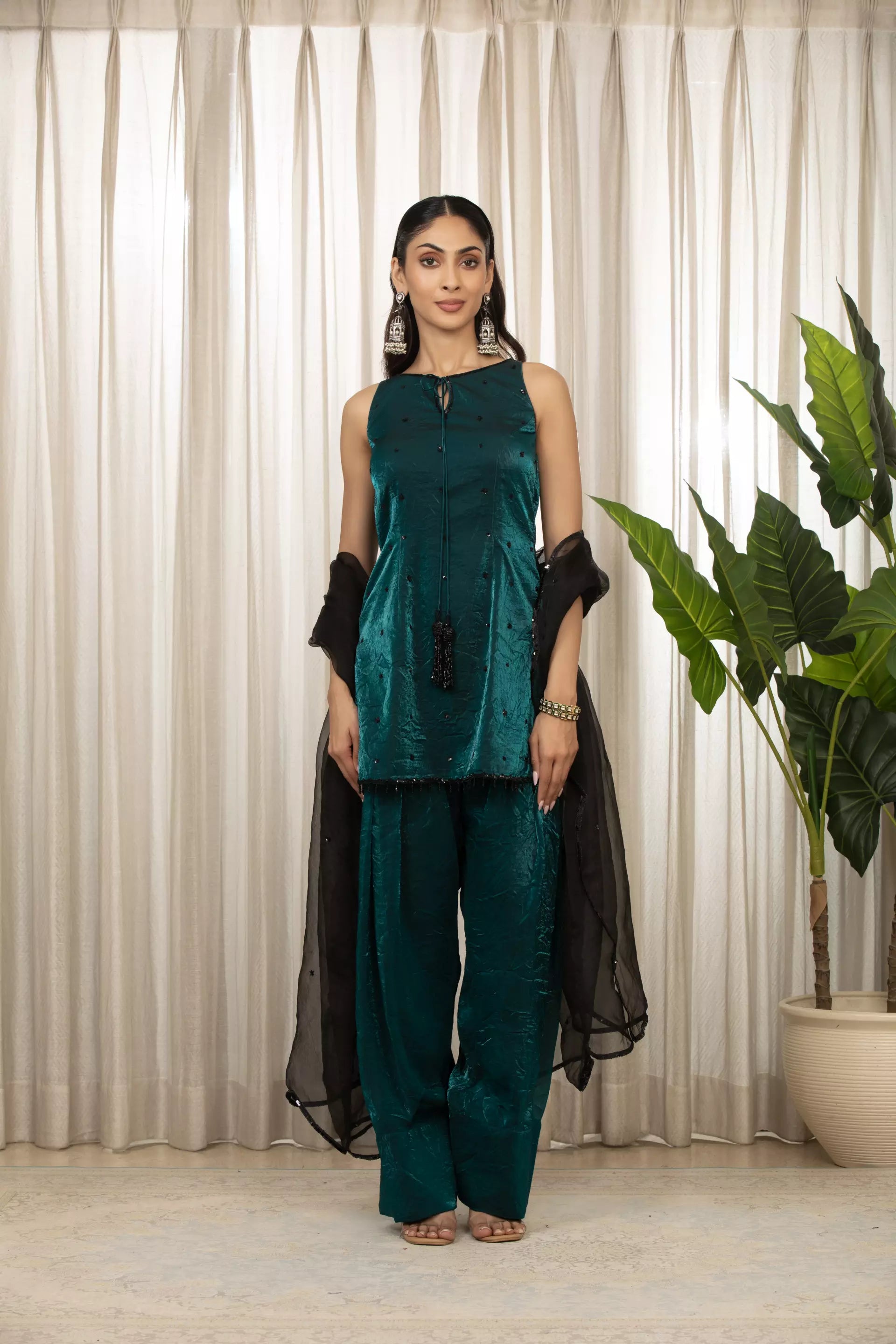 ESHA KOUL - Teal Jasmine Kurta Set