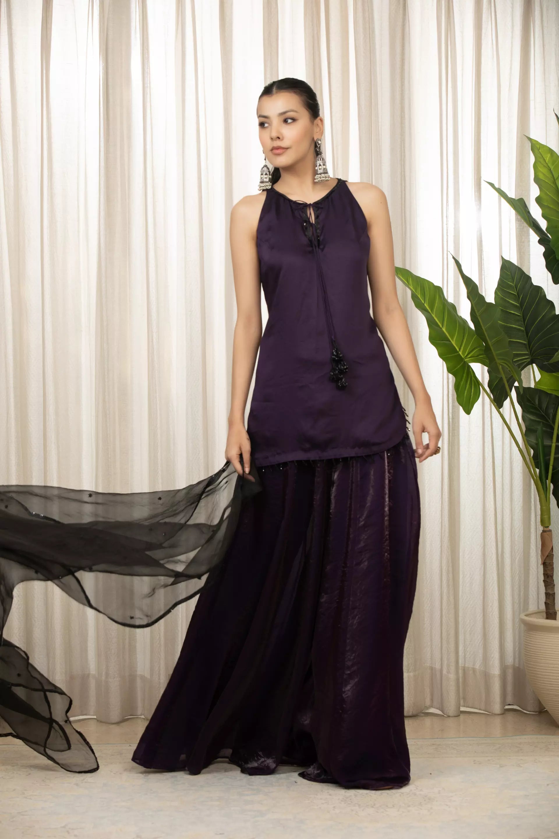 ESHA KOUL - Jasmine Purplish Sharara Set