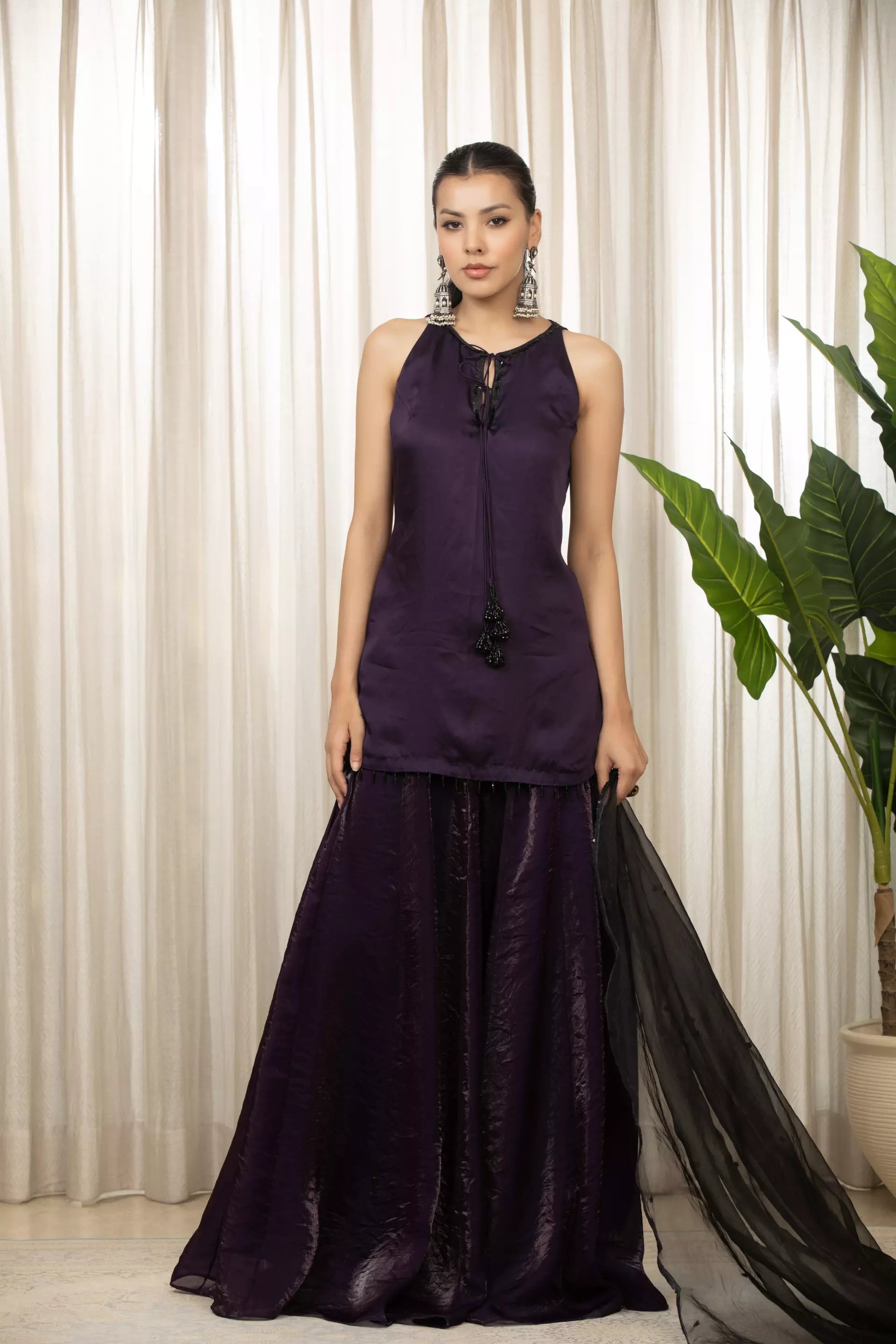 ESHA KOUL - Jasmine Purplish Sharara Set