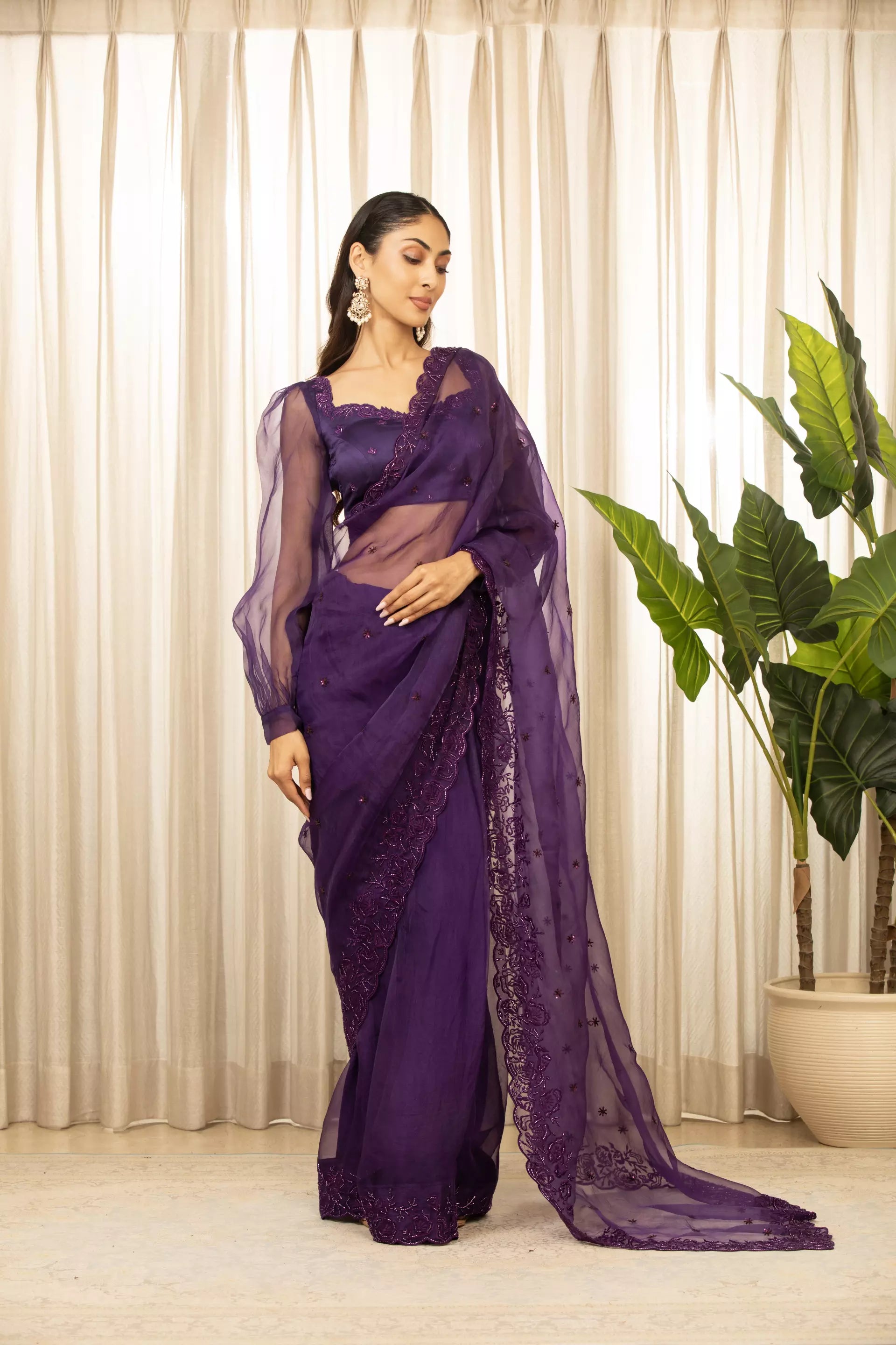 ESHA KOUL - Purple Nyra Saree Set