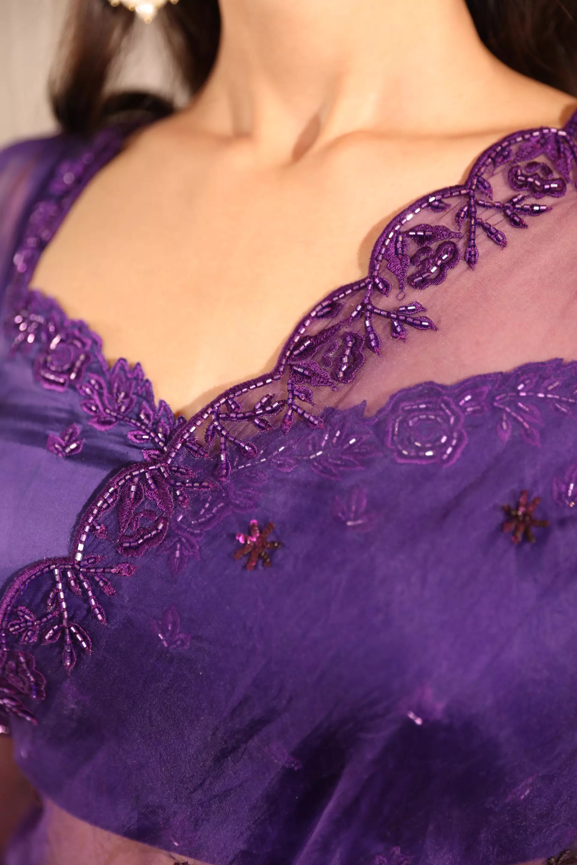 ESHA KOUL - Purple Nyra Saree Set