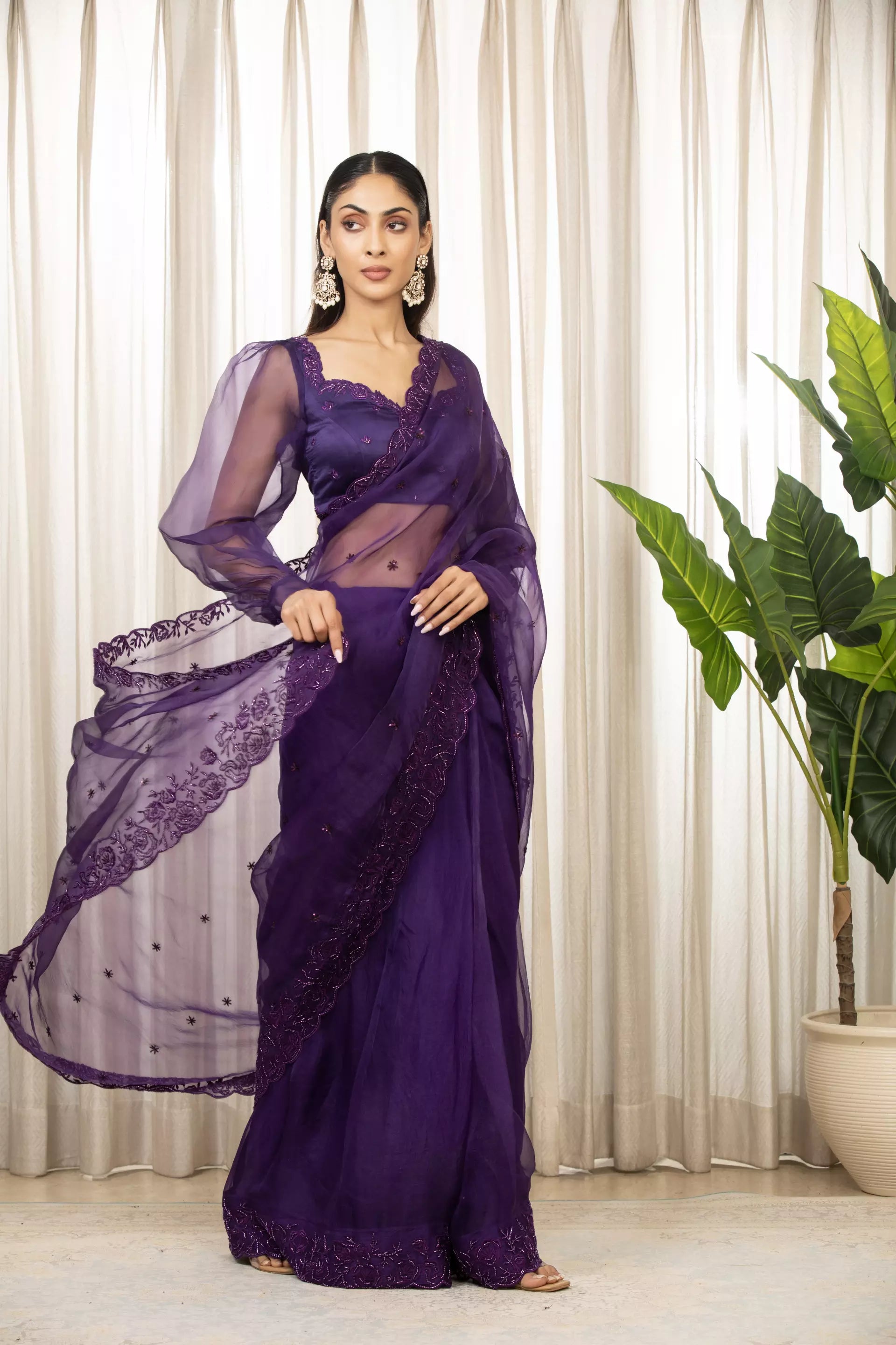 ESHA KOUL - Purple Nyra Saree Set