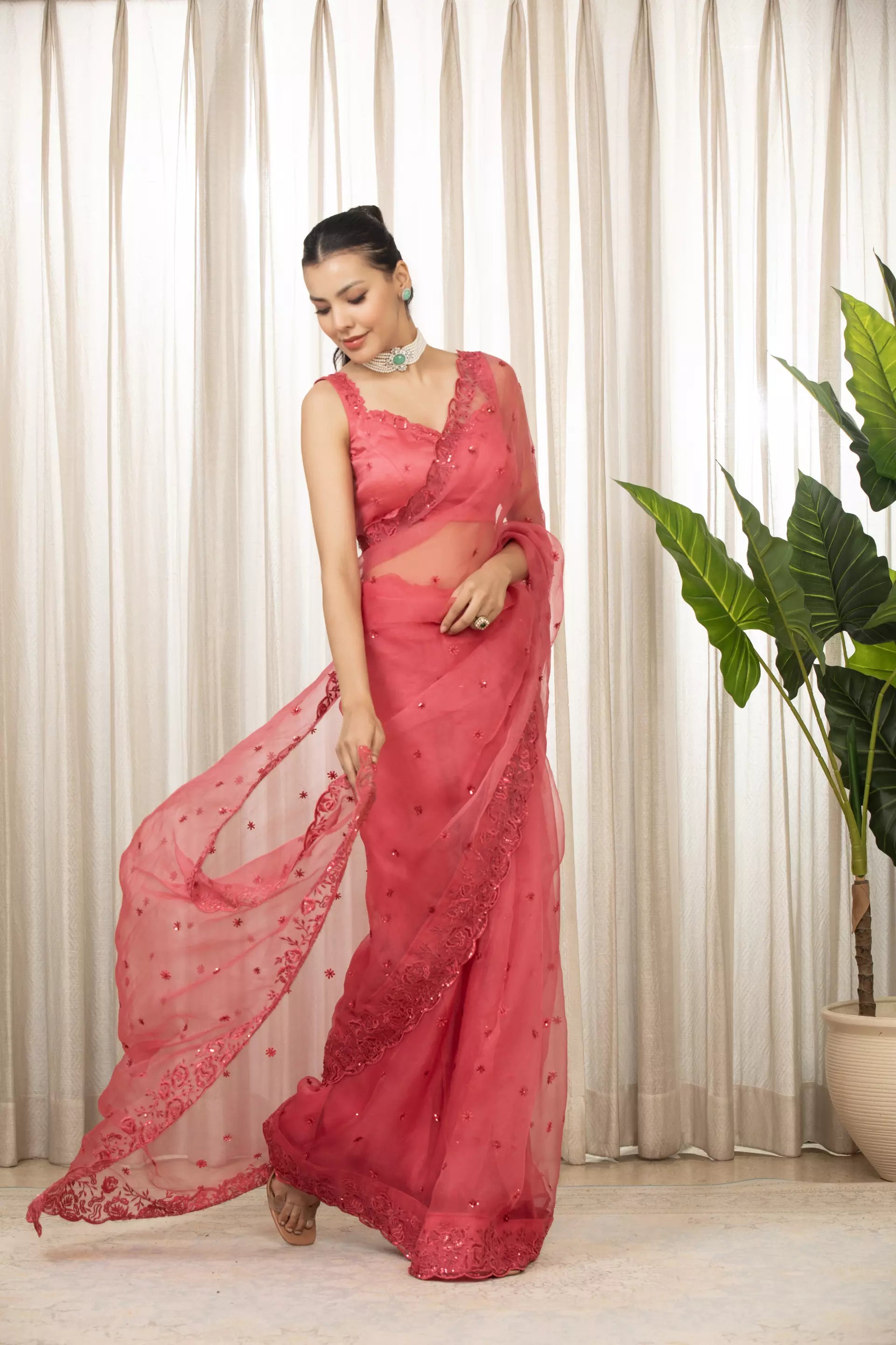 ESHA KOUL - Pink Nyra Saree Set