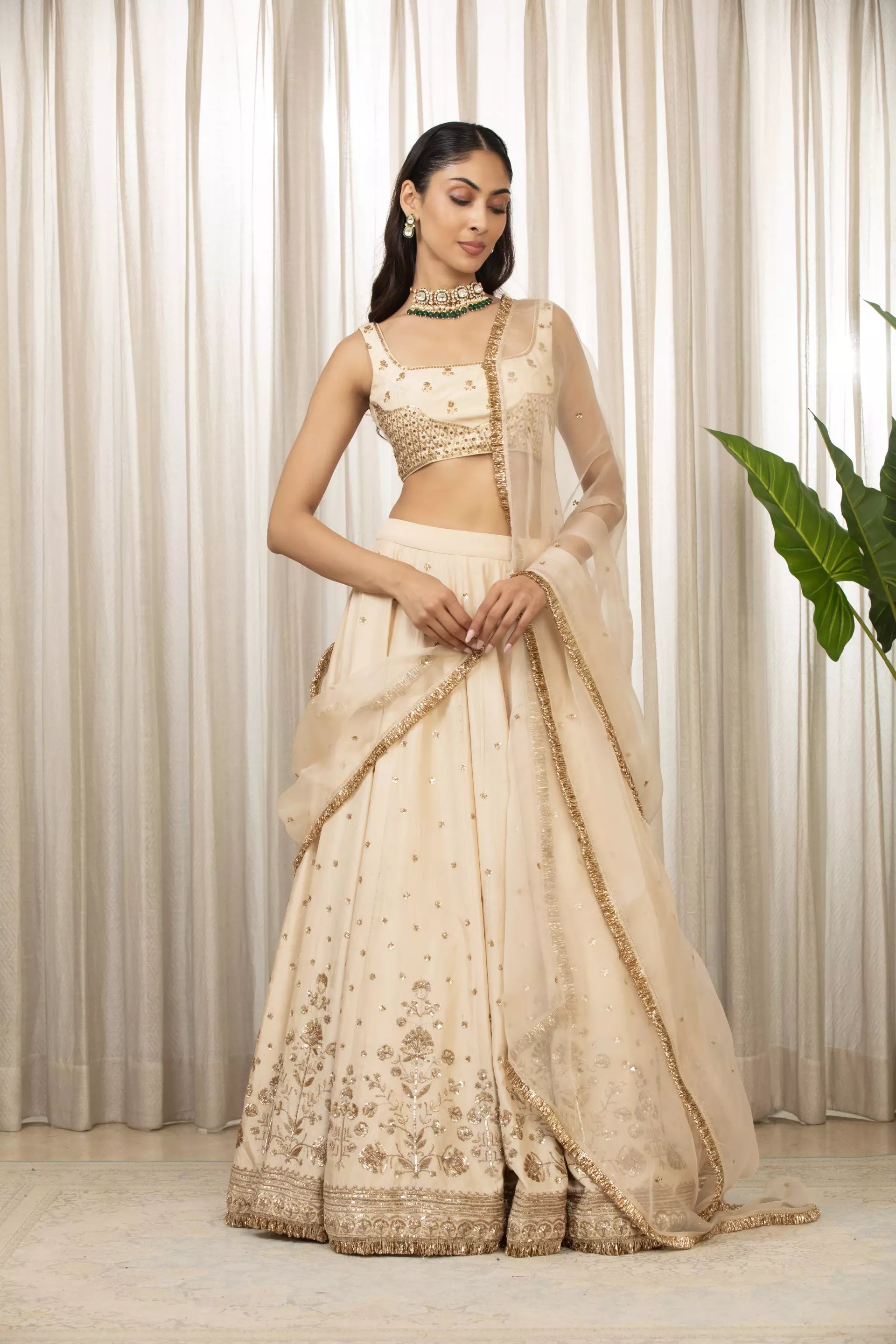 ESHA KOUL - Cream Lehenga Set