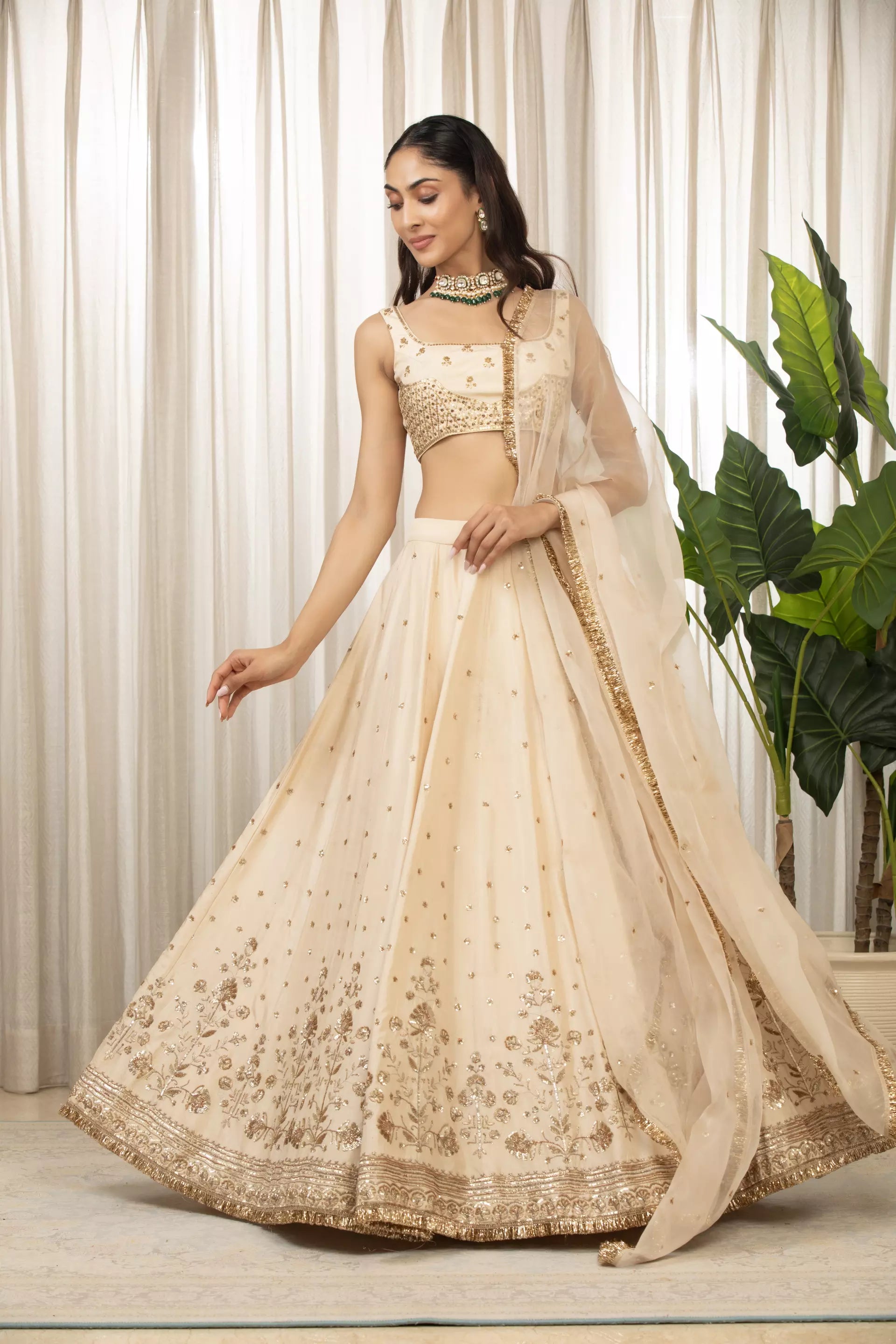 ESHA KOUL - Cream Lehenga Set